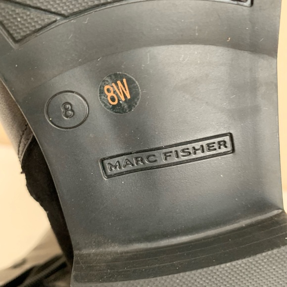 NWOT MARC FISHER Black Leather/Suede Dual Buckle Knee High Boots Woman’s 8W - Picture 14 of 16